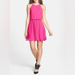 LOFT Pink sleeveless braided shoulder dress 12P